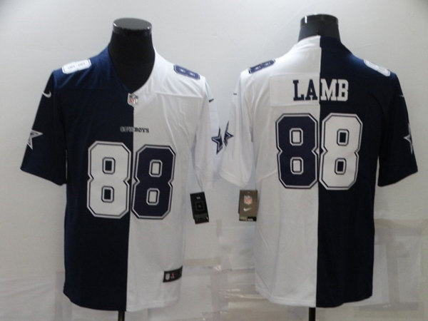 Men's Dallas Cowboys #88 CeeDee Lamb Navy White Split Vapor Untouchable Limited Stitched Jersey